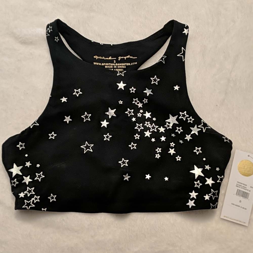 Spiritual gangster stars sports bra, size small